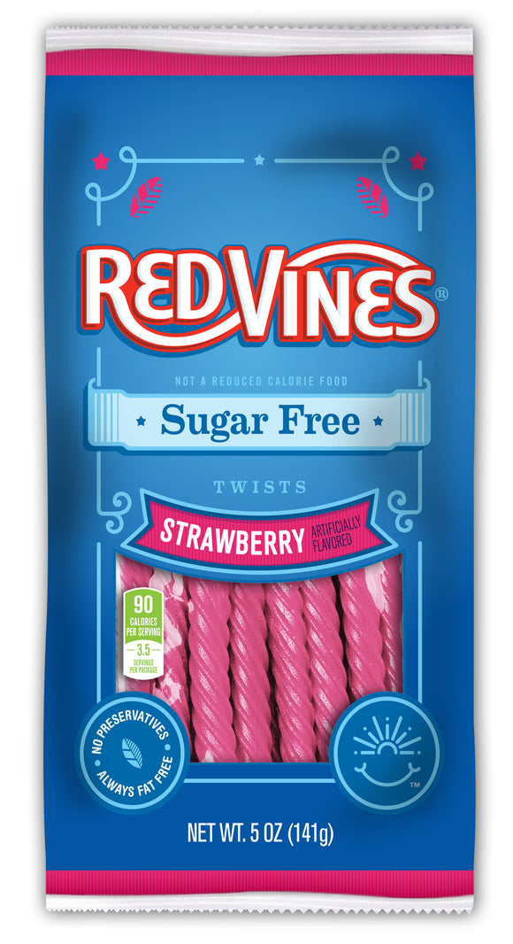 Red Vines Sugar Free Strawberry Twist Peg Bag 5oz X 12 Units