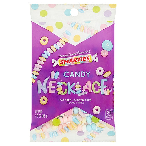 Smarties Candy Necklace 2.9oz Peg Bag X 12 Units