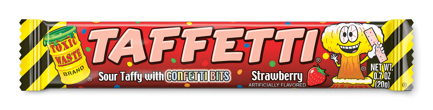Toxic Waste Taffetti Strawberry .7oz X 24 Units
