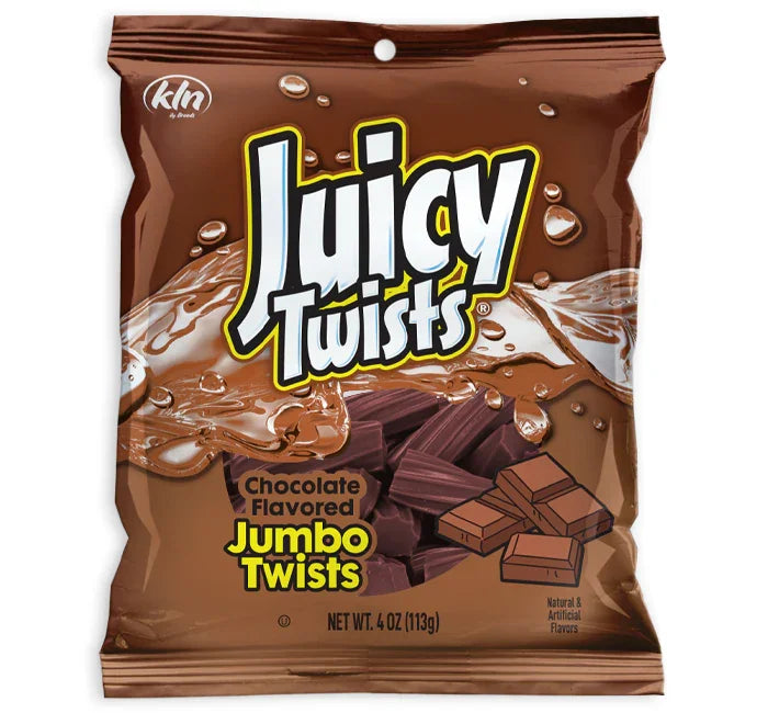 Juicy Twists Chocolate Sour Bites Peg Bag 4oz X 12 Units