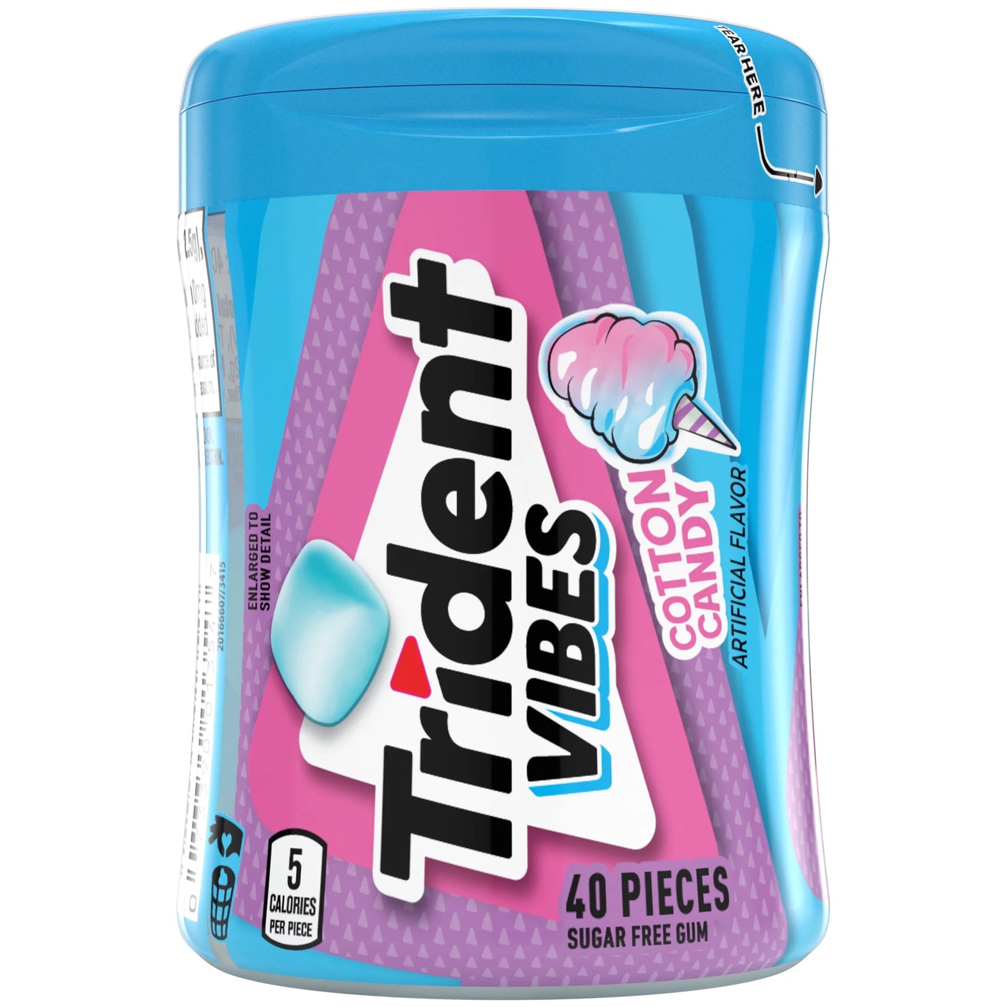 Trident Vibes Bottle Pack Cotton Candy 40pc X 6 Units