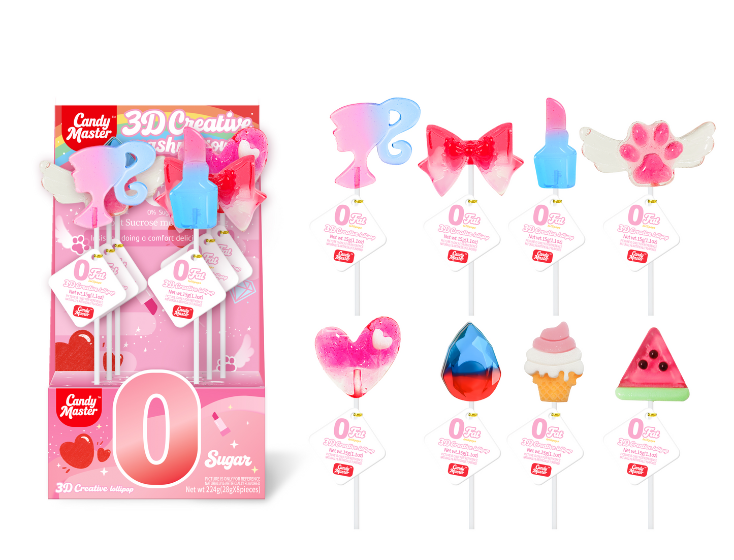 Candy Master 3D Lollipop Magic Life Series 1.1oz X 12 Units