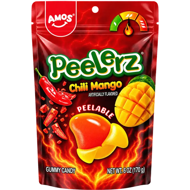 Amos Peelerz Gummy Chili Mango 6oz X 12 Units