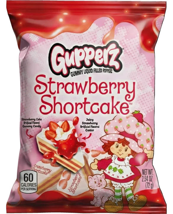 Gupperz Strawberry Shortcake Gummy 2.54oz X 12 Units