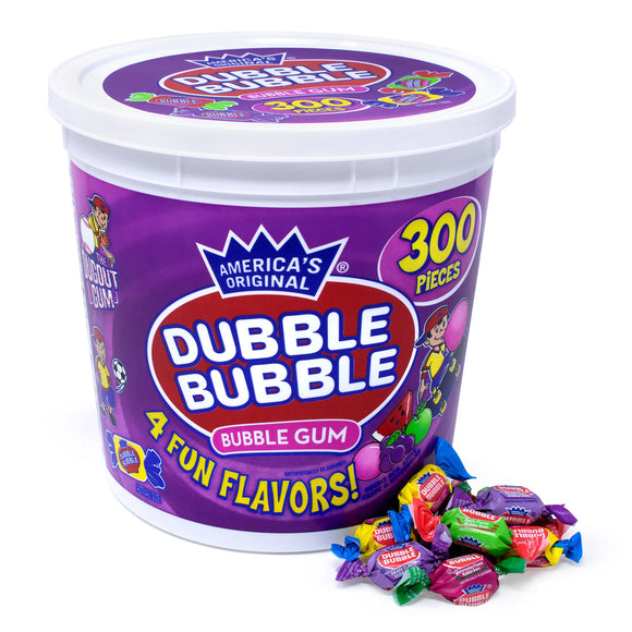 Dubble Bubble 4 Flavor Tub 47.5oz (300 Pieces )