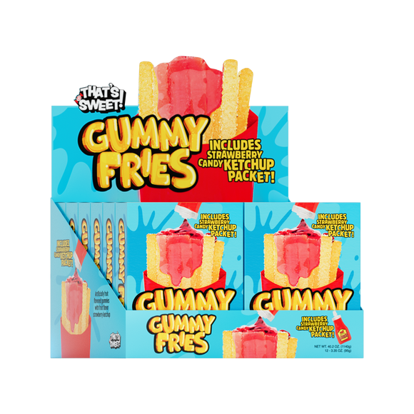 Doveli Gummi Fries With Strawberry Flavor Ketchup 3.35oz X 12 Units