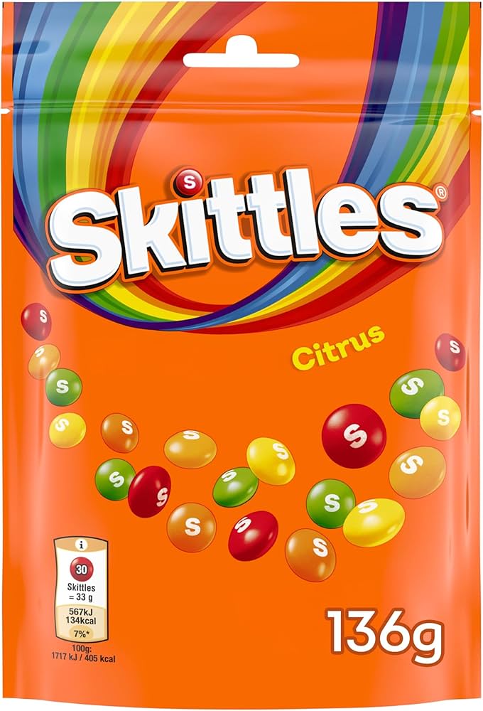 UK Skittles Citrus 136g X 15 Units