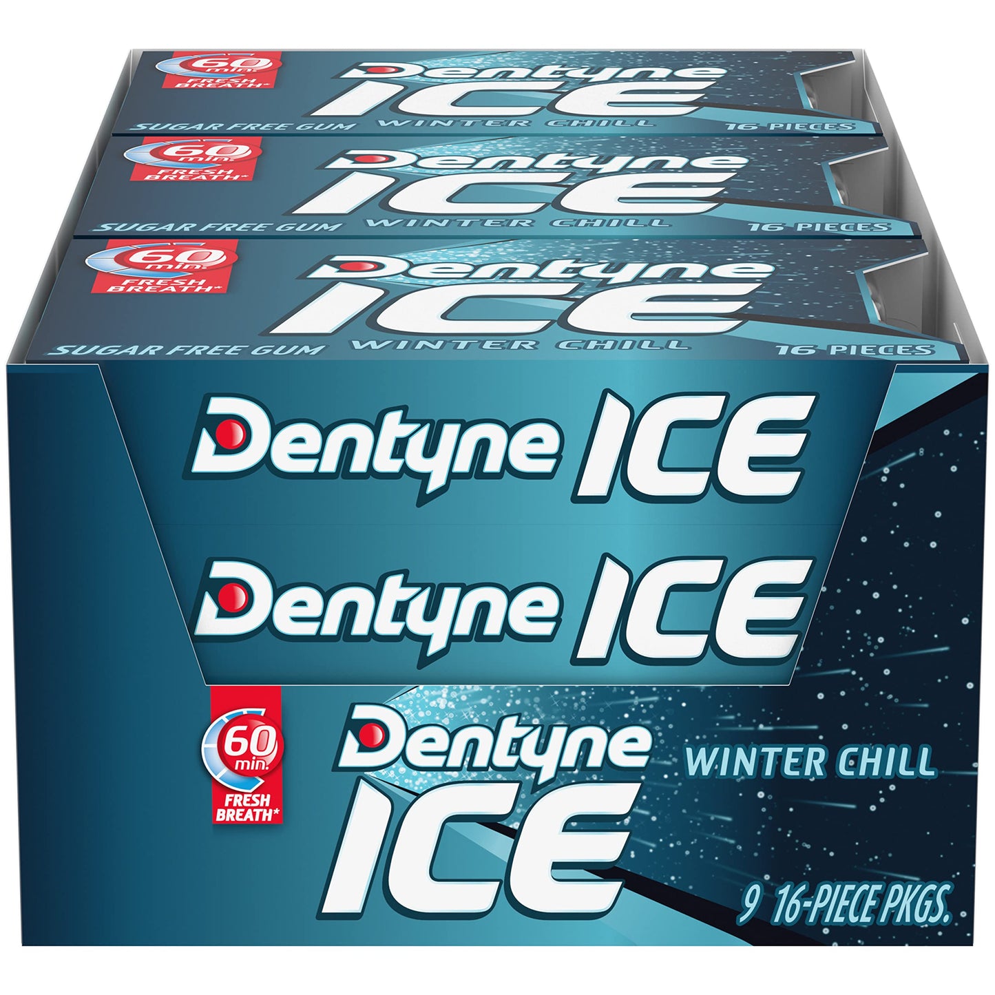 Dentyne Ice Split Winter Chill Gum 16 Pieces X 9 Pack