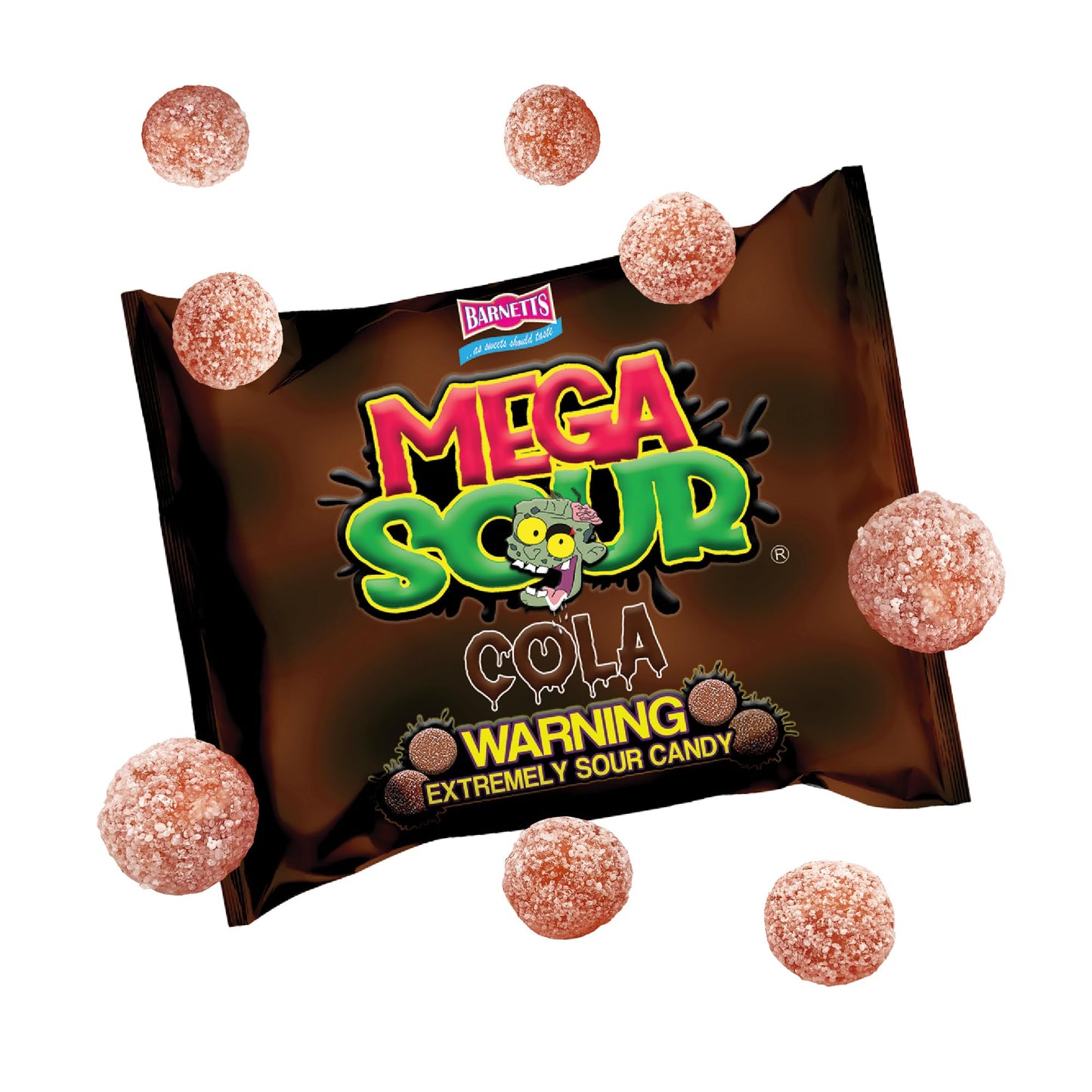 UK Barnetts Mega Sour Cola 104g X 12 Units
