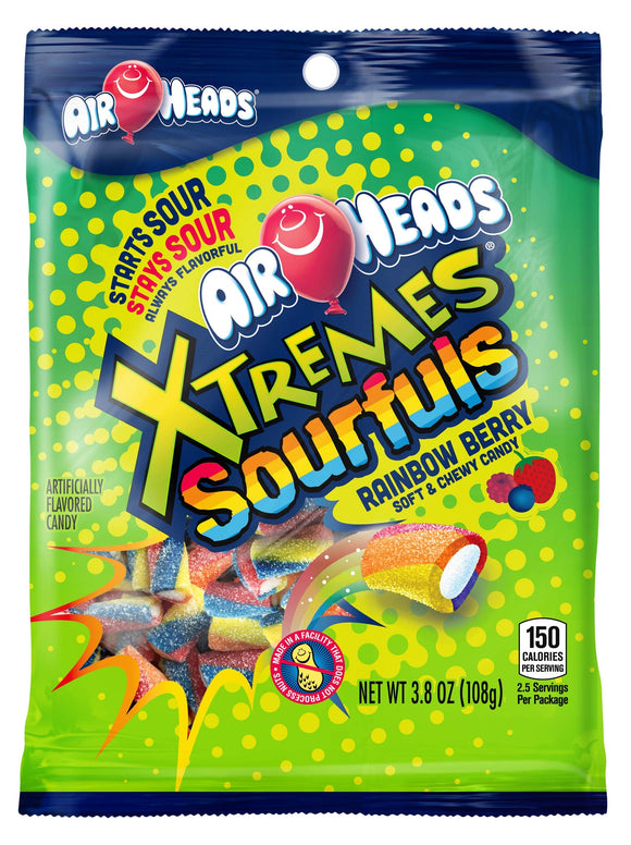 Airheads Xtremes Rainbow Berry - Sourful Peg Bags 3.8oz X 12 Units