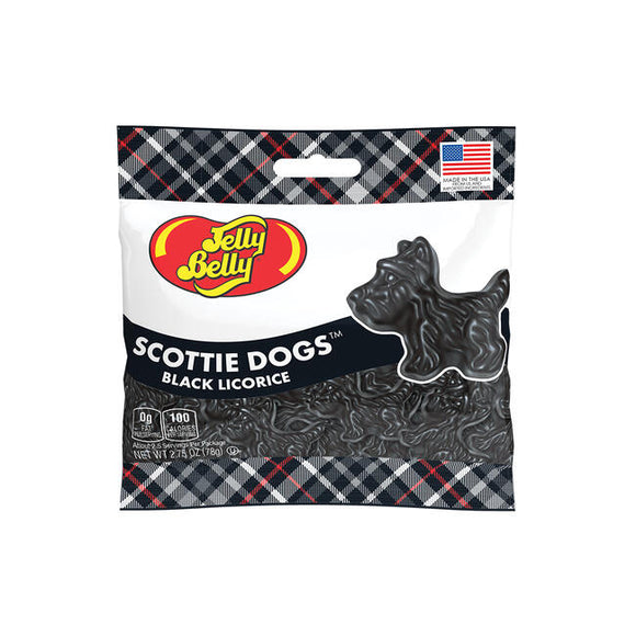 Jelly Belly Black Licorice Scottie Dogs 77g X 12 Units