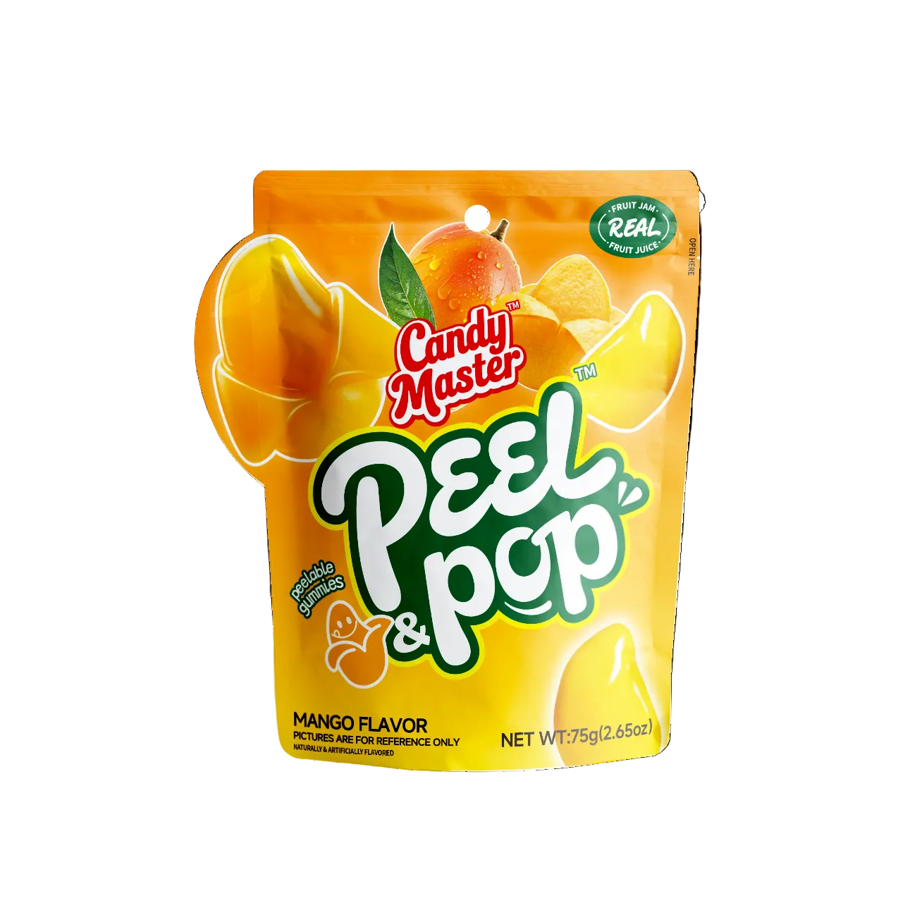 Candy Master Peel & Pop Mango Gummies 2.65oz X 12 Units