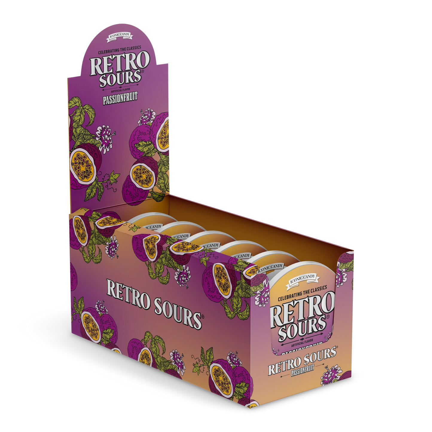Iconic Retro Sours Passionfruit 60g Tin X 8 Units