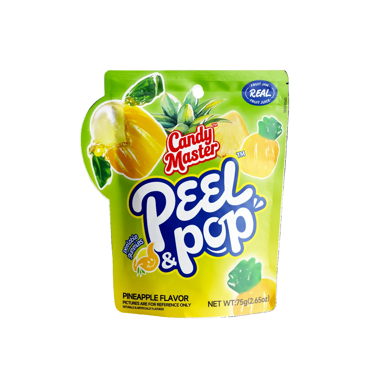 Candy Master Peel & Pop Pineapple Gummies 2.65oz X 12 Units