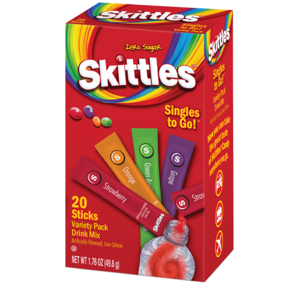Singles to Go - Skittles - Original  (20 Pack) X 6 Units