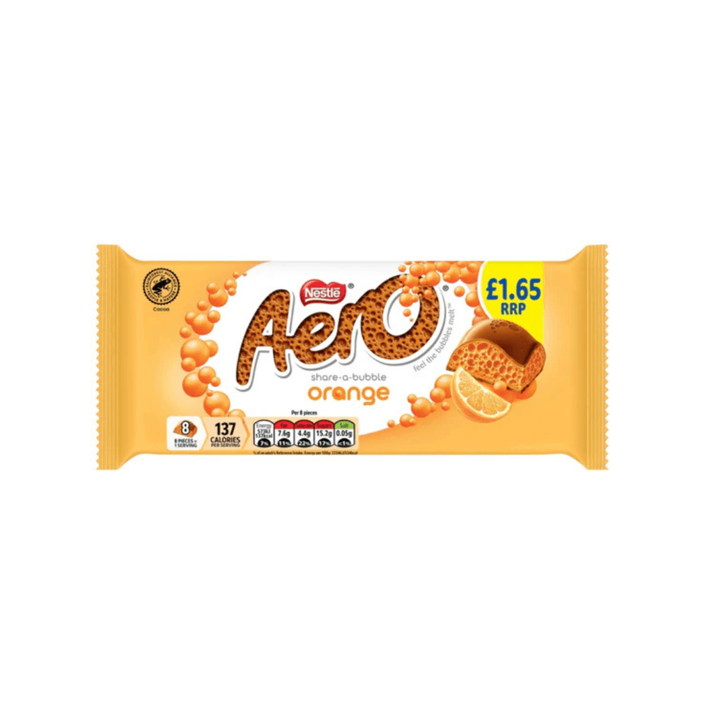 UK Aero Giant Bar Orange 90g X 15 Units