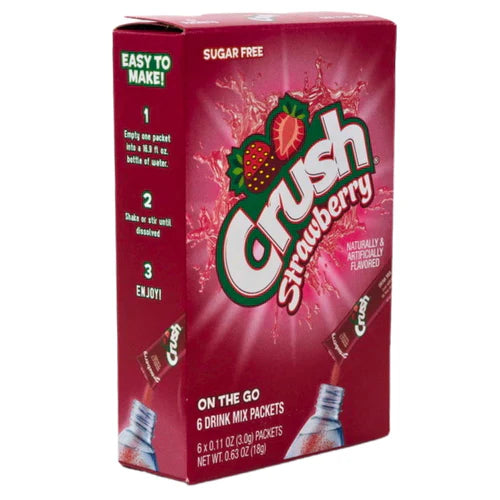 Singles to Go - Crush - Strawberry (6 Pack) X 12 Units