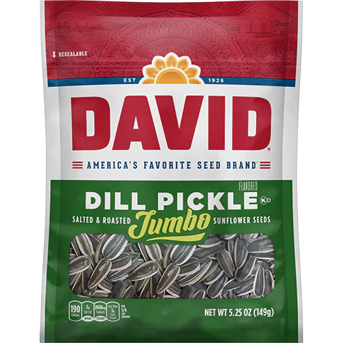 David Jumbo Dill Pickle Sunflower Seeds 5.25oz X 12 Units