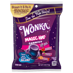 Wonka Mixed Flavors Magic Hat Gummies Peg Bag 4oz X 12 Units