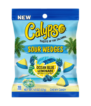 Calypso Sour Wedges Ocean Blue Peg Bag 4.5oz X 12 Units