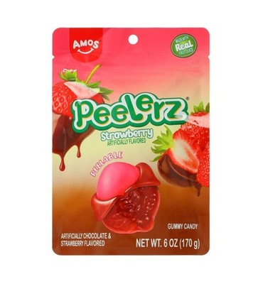 Amos Peelerz Gummy Strawberry 6oz X 12 Units