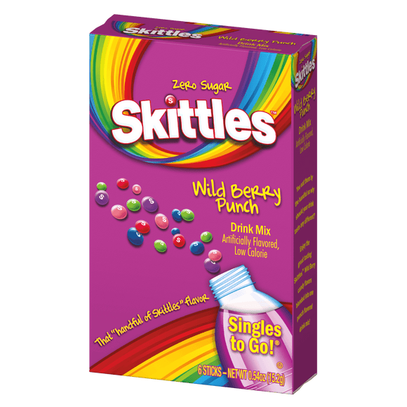 Singles to Go - Skittles - Wild berry Punch  (6 Pack) X 12 Units