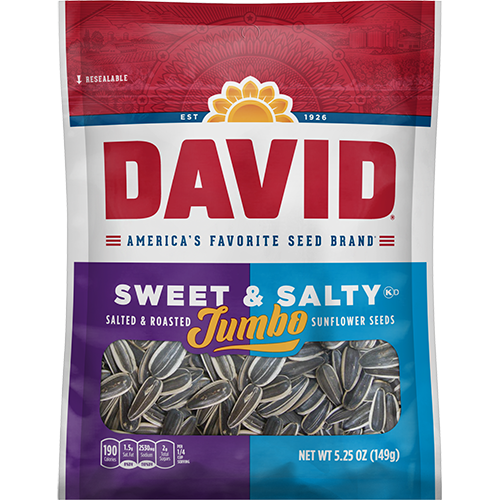 David Jumbo Sweet & Salty Sunflower Seeds 5.25oz X 12 Units