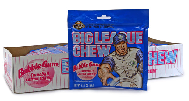 Big League Chew, Curveball Cotton Candy - 12 pouches, 2.12 oz each