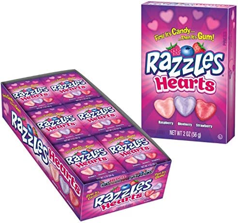 Razzles Valentine Hearts 2oz X 24 Units
