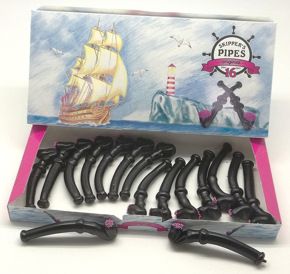 Uk Skippers Liquorice Pipes X 16 Pack