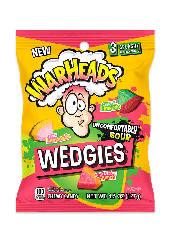 Warheads Wedgies Peg Bag 4.5oz X 12 Units