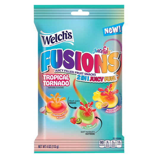 Welch's Fusions Tropical Tornado Peg Bag 4oz X 12 Units