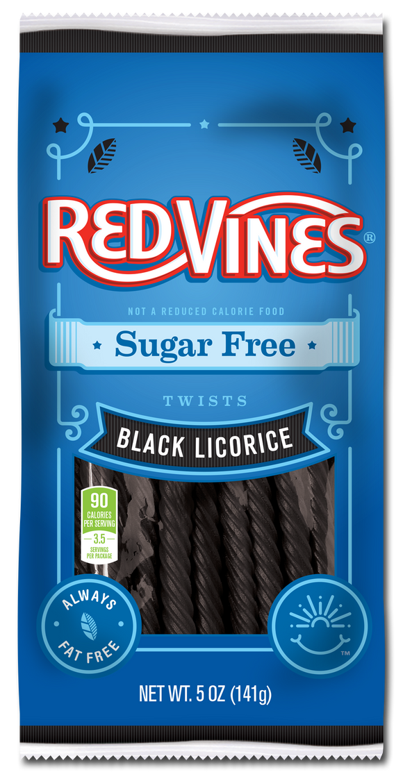 Red Vines Sugar Free Black Licorice Peg Bag 5oz X 12 Units