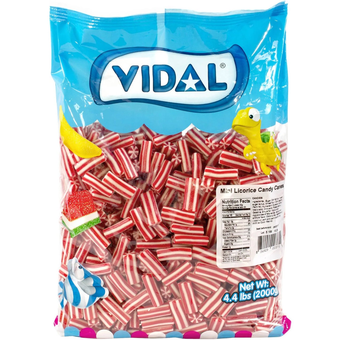 Vidal Bulk Christmas Mini Candy Canes 4.4lb X 1 Unit