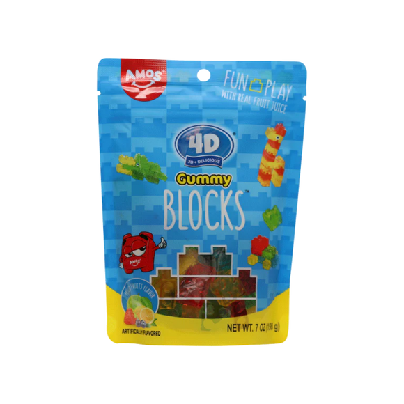 Amos 4D Gummy Blocks  Sub Bag 6oz x 12 Units