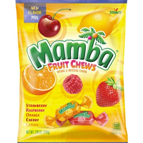 Mamba Fruit Chews Peg Bag 7.05oz X 12 Units