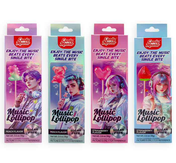 4D Musical Lollipops - Strawberry and Peach 0.6oz (18g) x 8 Units