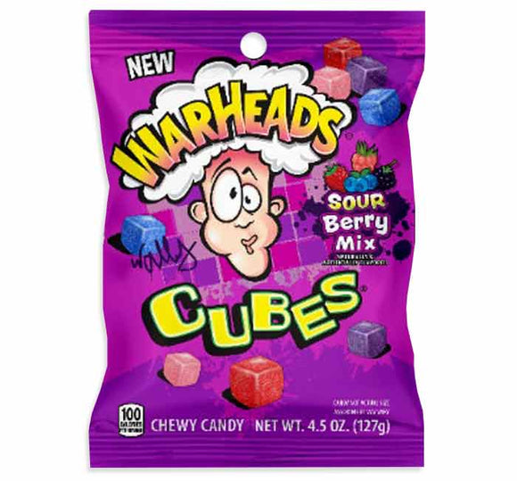 Warheads Sour Berry Cubes Peg Bag 4.5oz X 12 Units