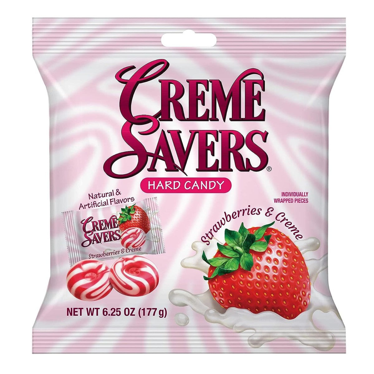 Creme Savers Strawberries & Creme Peg Bag 6.25oz X 12 Units