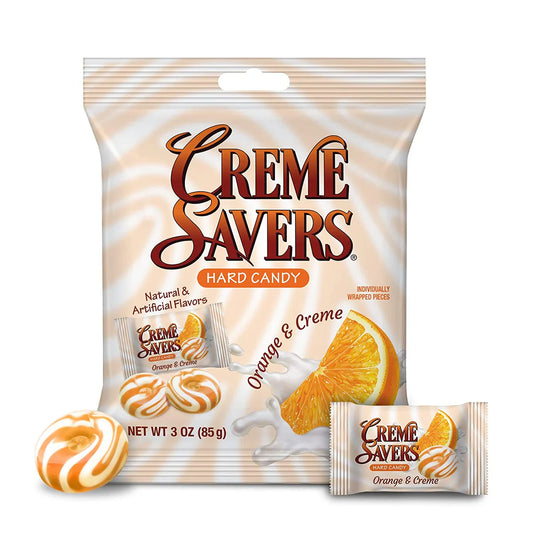 Creme Savers Orange & Creme Peg Bag 3oz X 12 Units