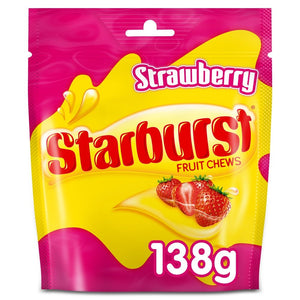Uk Starburst Fruit Chews Strawberry Peg Bag 138g X 12 Units