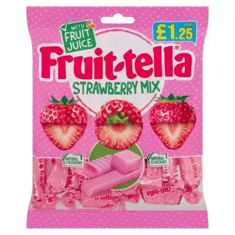 Uk Fruittella Strawberry Mix 135g X 12 Units