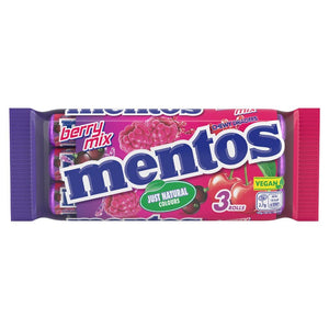 Uk Mentos Chewy Dragees Berry Mix (3 Pack) X 25 Units