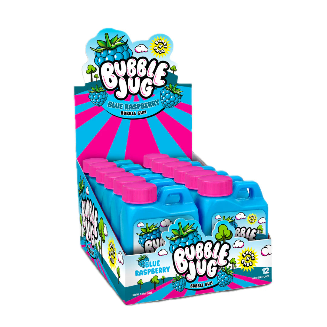 Bubble Jug Blue Raspberry Gum 1.94oz Jug X 12 Units