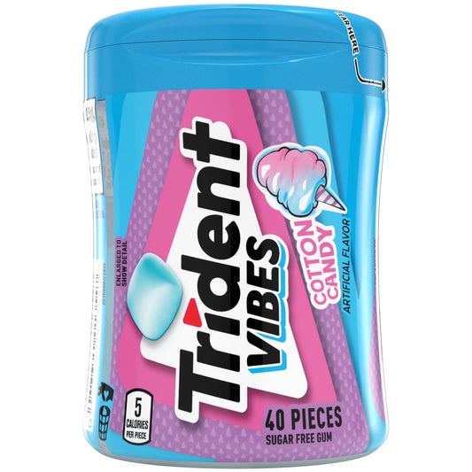 Trident Vibes Bottle Pack Cotton Candy 40pc X 6 Units