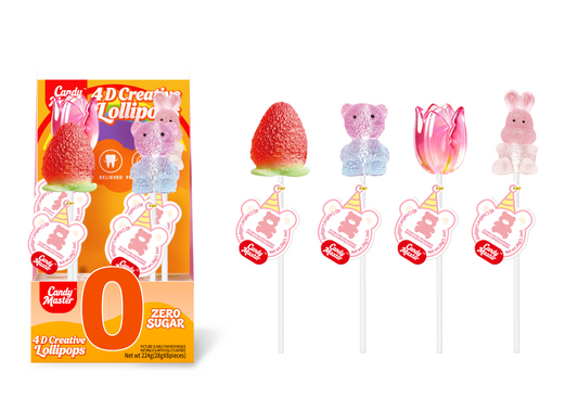 Candy Master 4D Lollipop Cuties Series 1.1oz X 8 Units