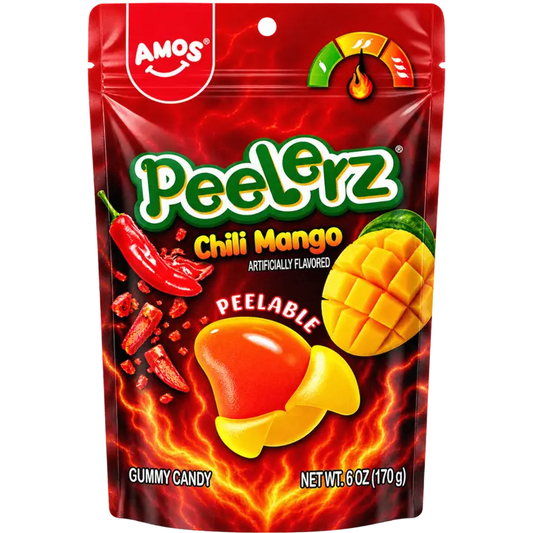 Amos Peelerz Gummy Chili Mango 6oz X 12 Units