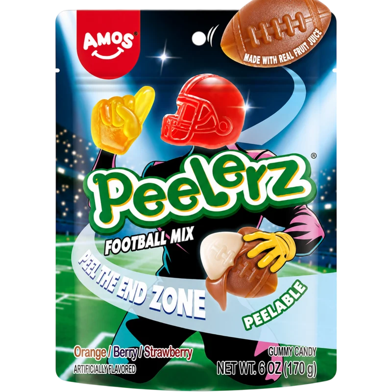 Amos Peelerz Gummy Football Mix 6oz X 12 Units