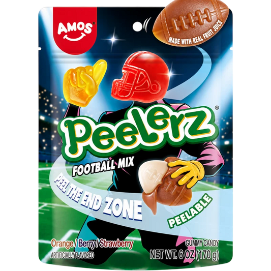 Amos Peelerz Gummy Football Mix 6oz X 12 Units