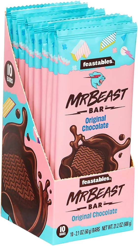 Feastables MrBeast Bar - Original Chocolate 2.1OZ (60G) X 10 Units